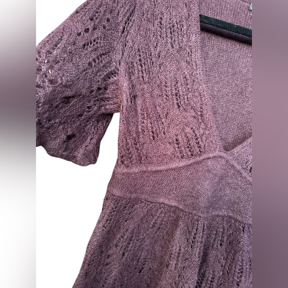 Moda International Women Sweater Shirt Top Blouse Size Large Burgundy Y2K - Picture 2 of 4